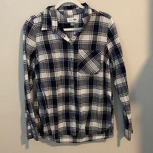 OLD NAVY - navy blue and white button down